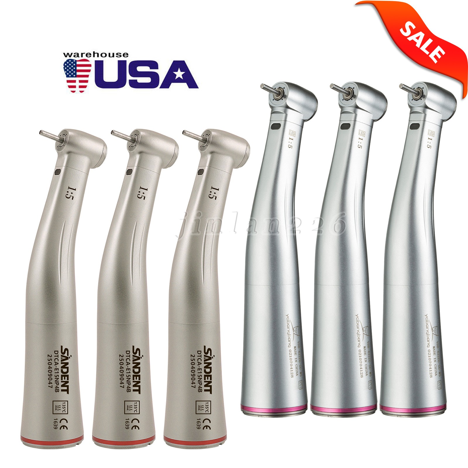 Dental 1:5 Increasing Handpiece Contra Angle LED For NSK Electric Motor E-Type
