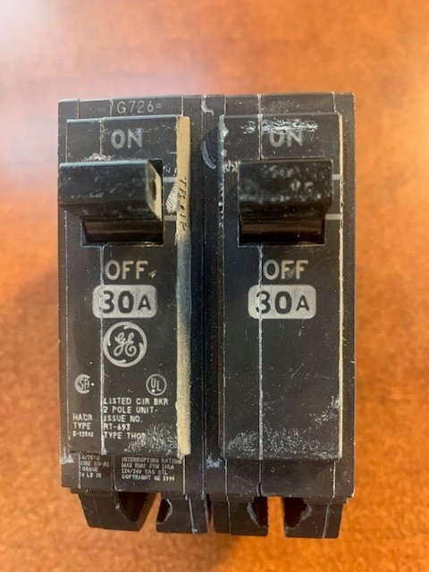 GE THQB2130 Circuit Breaker 30A 2P 120/240V THQB Bolt On 30 Amp 2 Pole