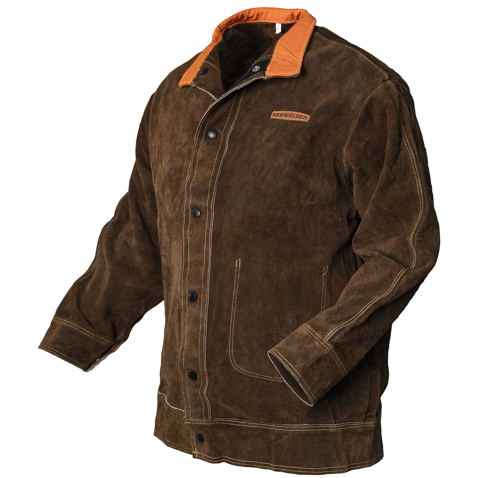 Cowhide Leather Welding Jacket, Flame-Resistant Heavy Duty Welder Jacket