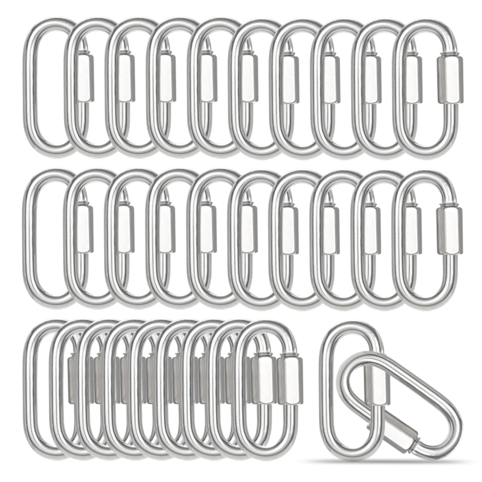 50-Pack M5 3/16 Inch Quick Link Chain Connectors, 2IN Galvanized Thread Quick…