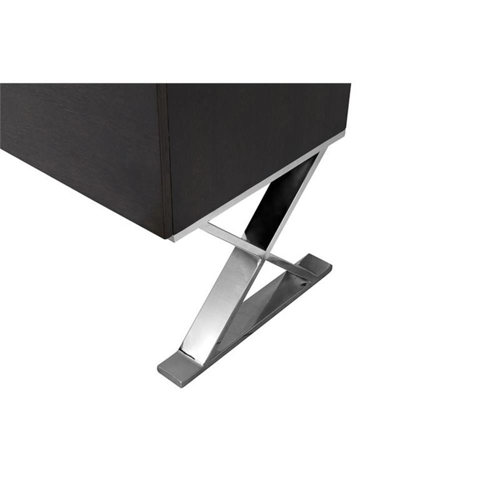 Pangea Home Alexa Modern Wood Veneer & High Polished Steel Buffet in Espresso