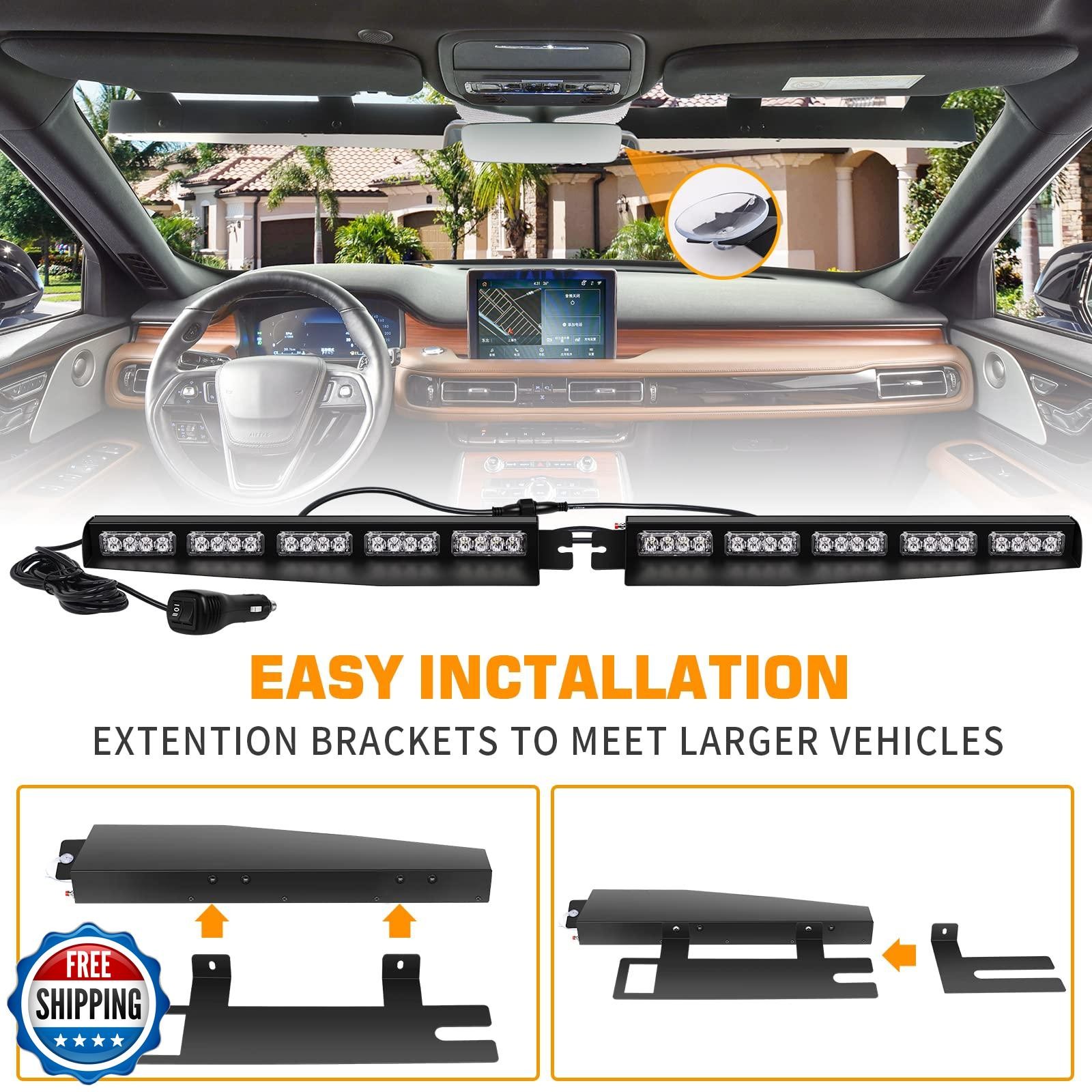 XRIDONSEN Green White Emergency Visor Lights Interior Windshield Strobe Light