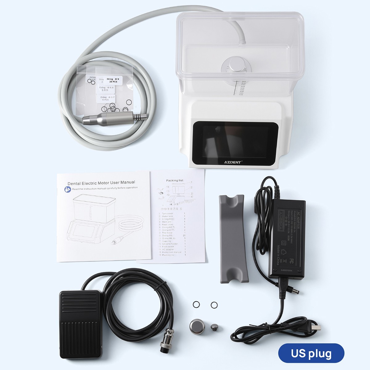 AZDENT Dental Electric LED Micro Motor Brushless / LED 1:5 Increase Contra Angle