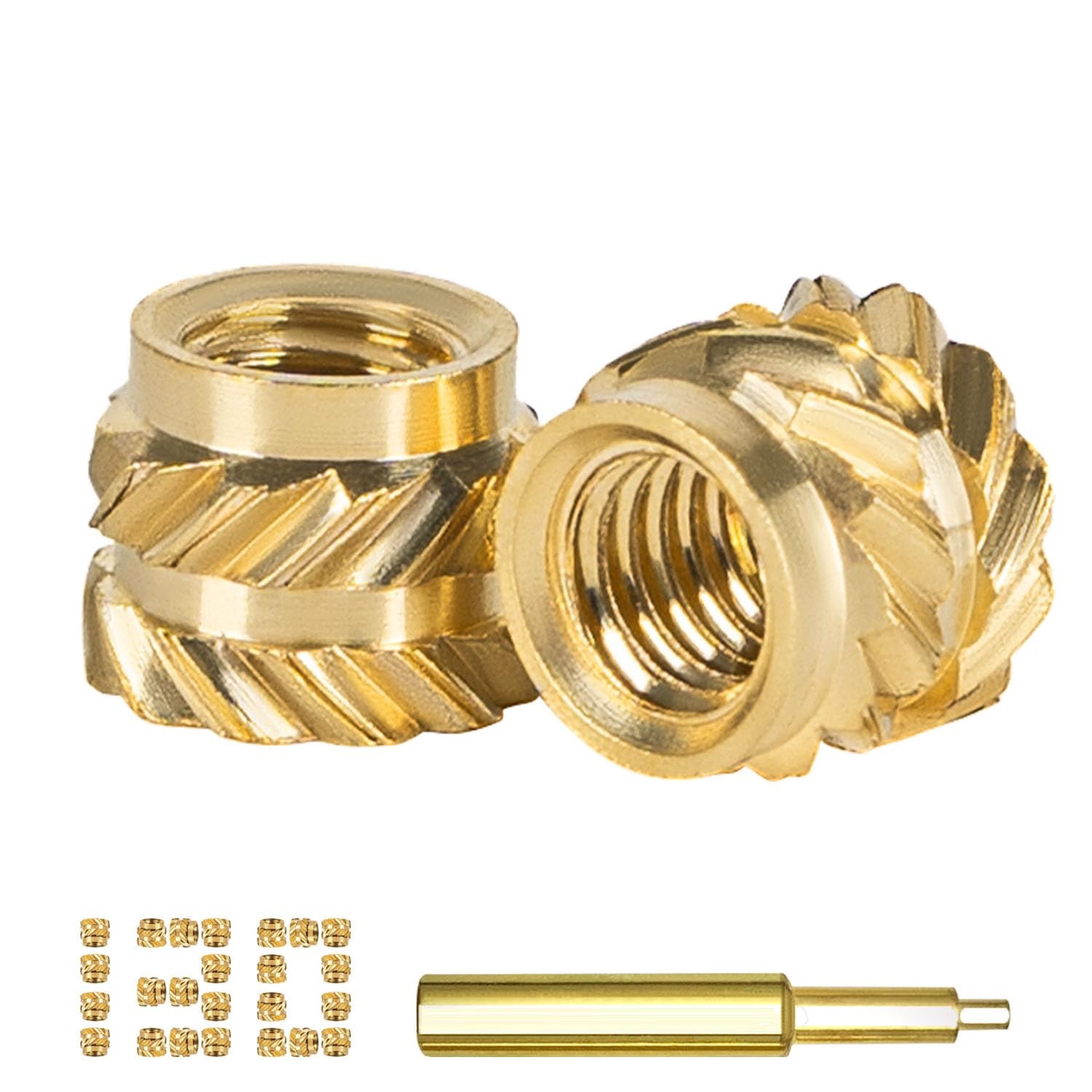 M2.5 M3 M4 Brass Threaded Inserts Bolt Set with Bolt for 3D Printed Plastic Part