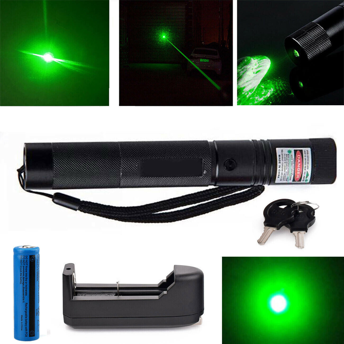 9900Miles 532nm Green Laser Pointer Pen Light Visible Beam Rechargeable Lazer