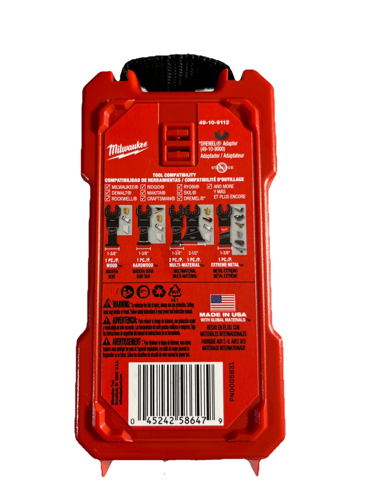 Milwaukee OPEN-LOK 49-10-9112 Multi-Tool Blade Kit with Storage Case – 6 Piece