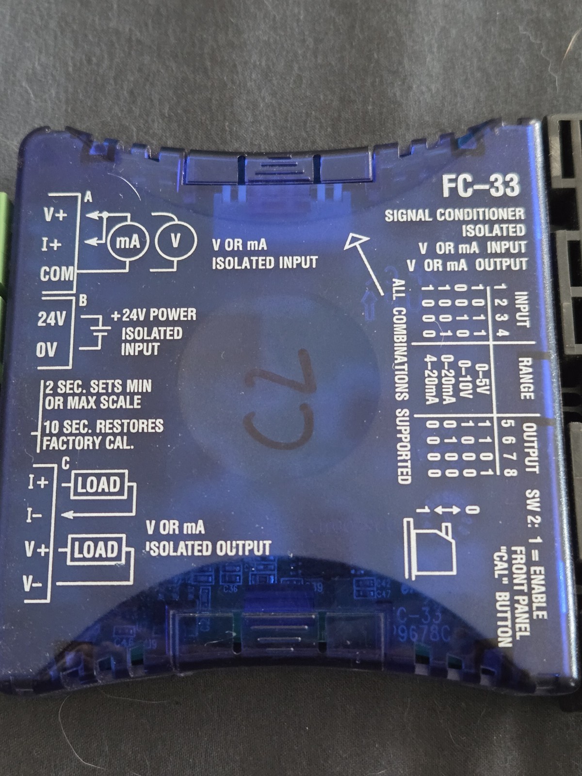 AutomationDirect FC-33 Universal Signal Conditioner Isolator 4-20mA 0-10V 24VDC