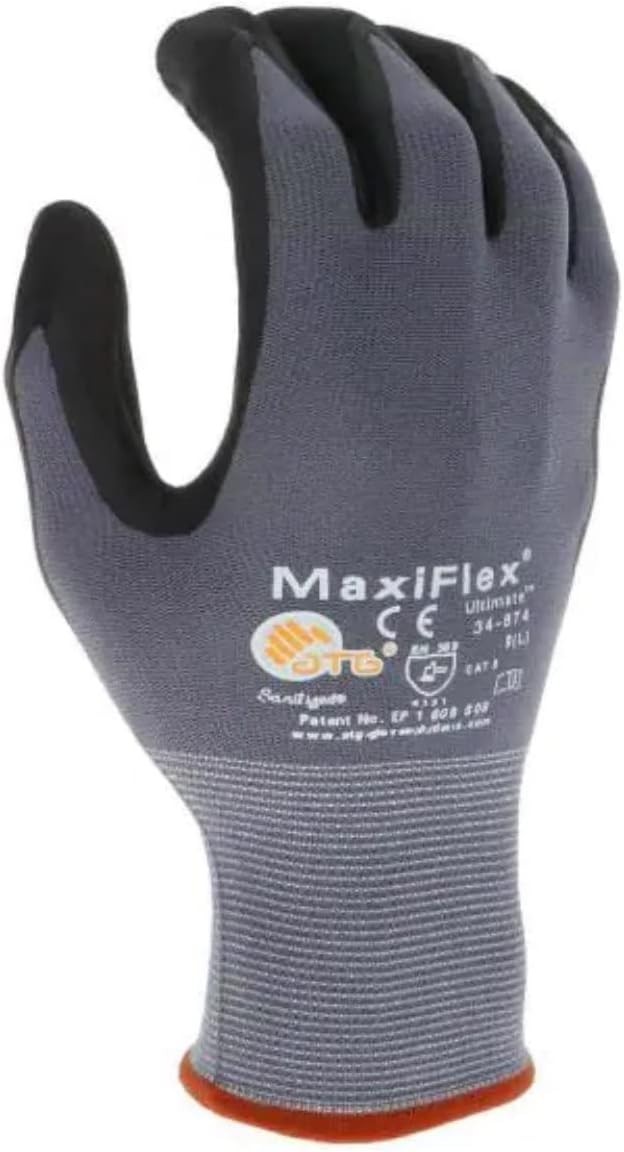 Large Seamless Knit Gloves with Micro Foam Grip and Nitrile Coating – Durable