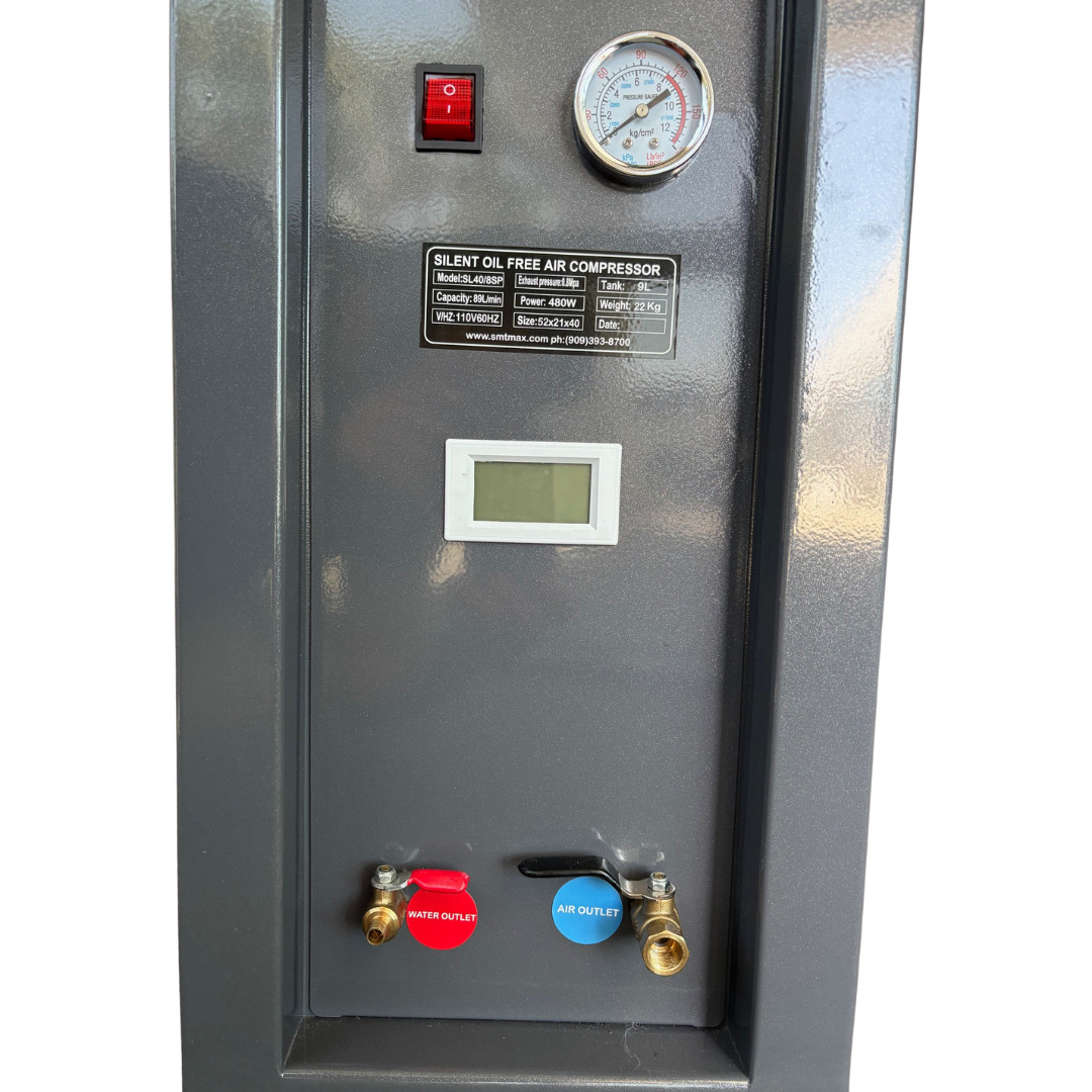 SMTmax SL-40SP Enclosed Oil-Free Dental Air Compressor – Quiet, Mobile, & (110v)