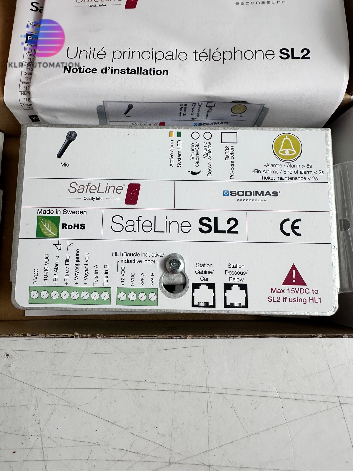 SODIMAS SAFELINE SL2 FOR HL1/HL2 TELEPHONE MAIN Elevator parts lift.