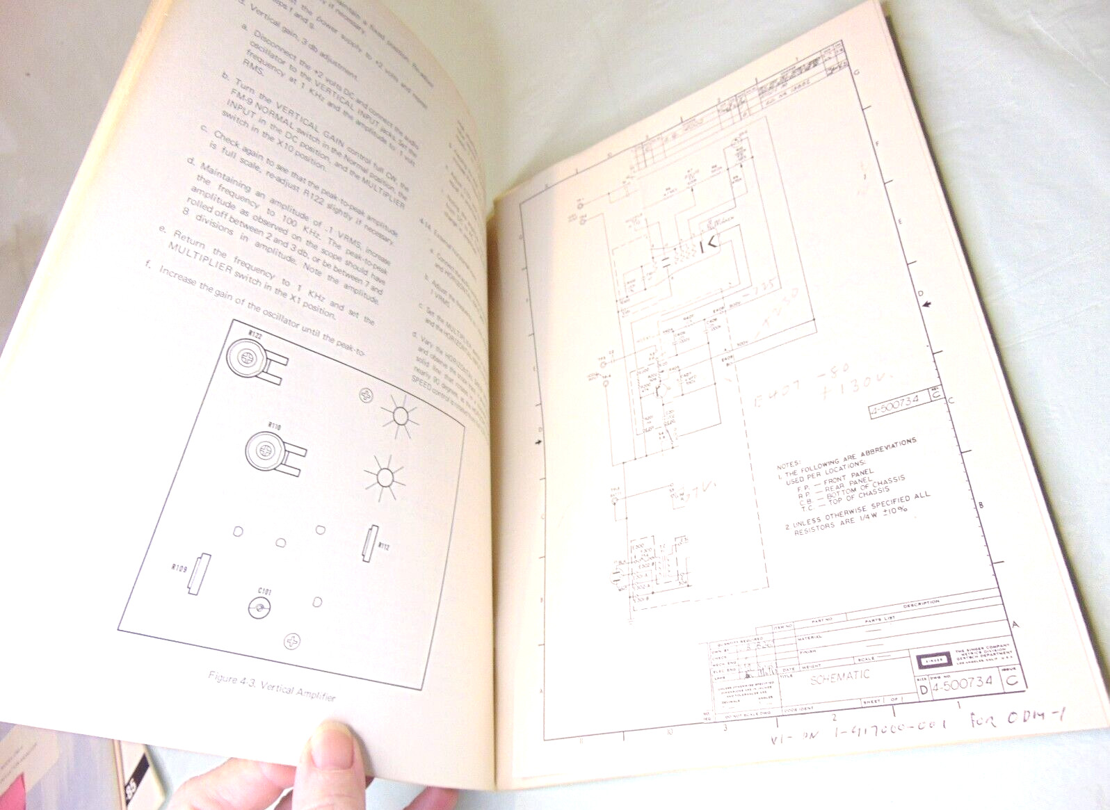 Singer Model DM-4 Visual Deviation Monitor Instruction Manual 16pgs w/Foldout #2