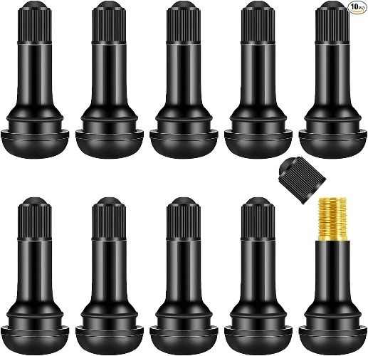 10 Pcs Snap-in Tire Valve Stems, TR413 Rubber Tubeless Tire Valve Stems – Fits 0