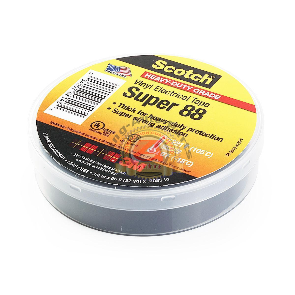 3M Scotch Vinyl Electrical Tape Super-88, 3/4 in x 66 ft (10 rolls ) : 22 yd