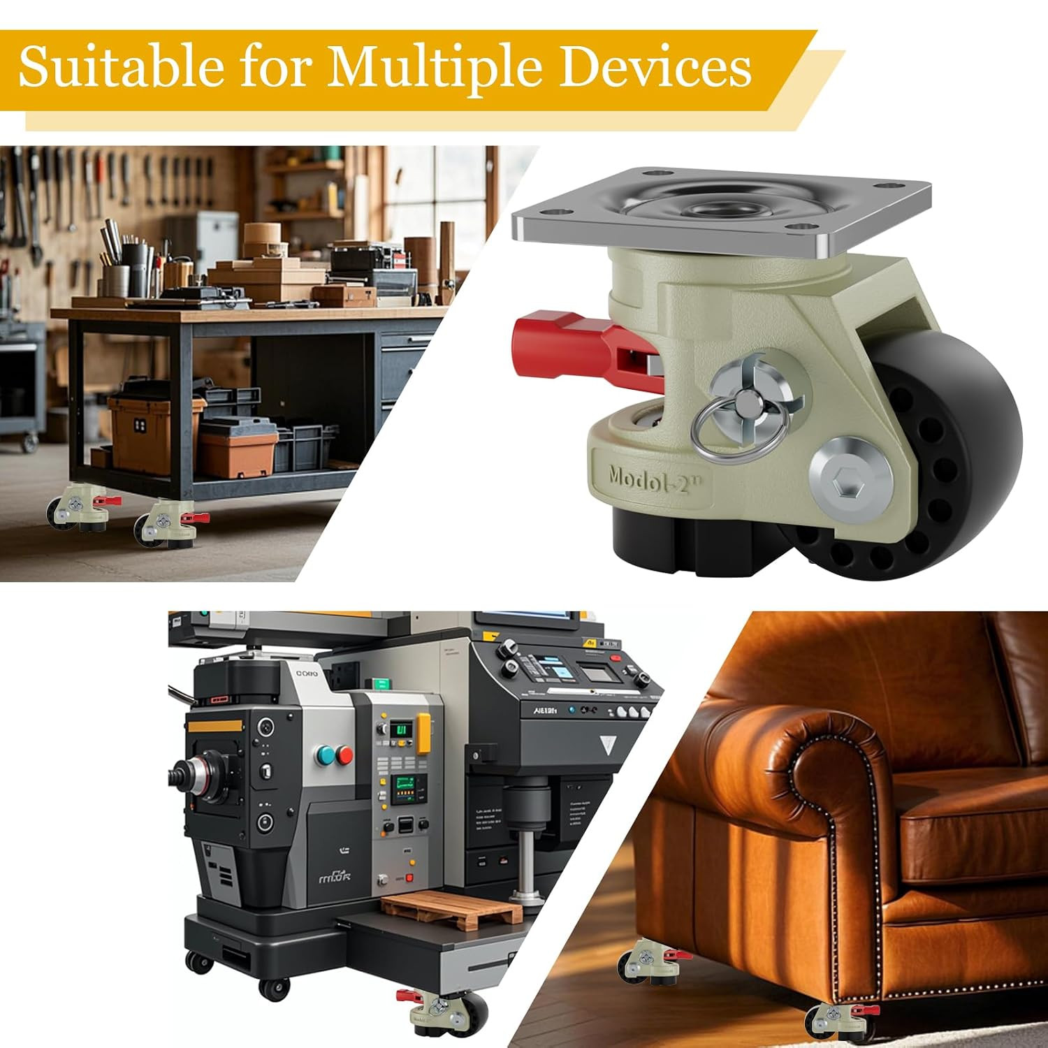 Leveling Casters Wheel Heavy Duty 3300LBS Load Capacity Caster Set of 4