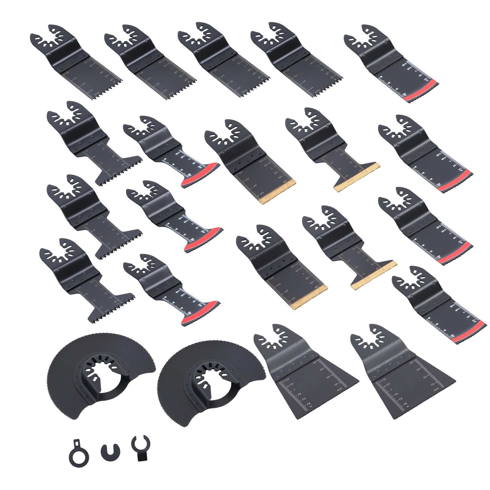 25PCS Titanium Oscillating Tool Blade, Professional Bi-Metal Multitool Blades Ki