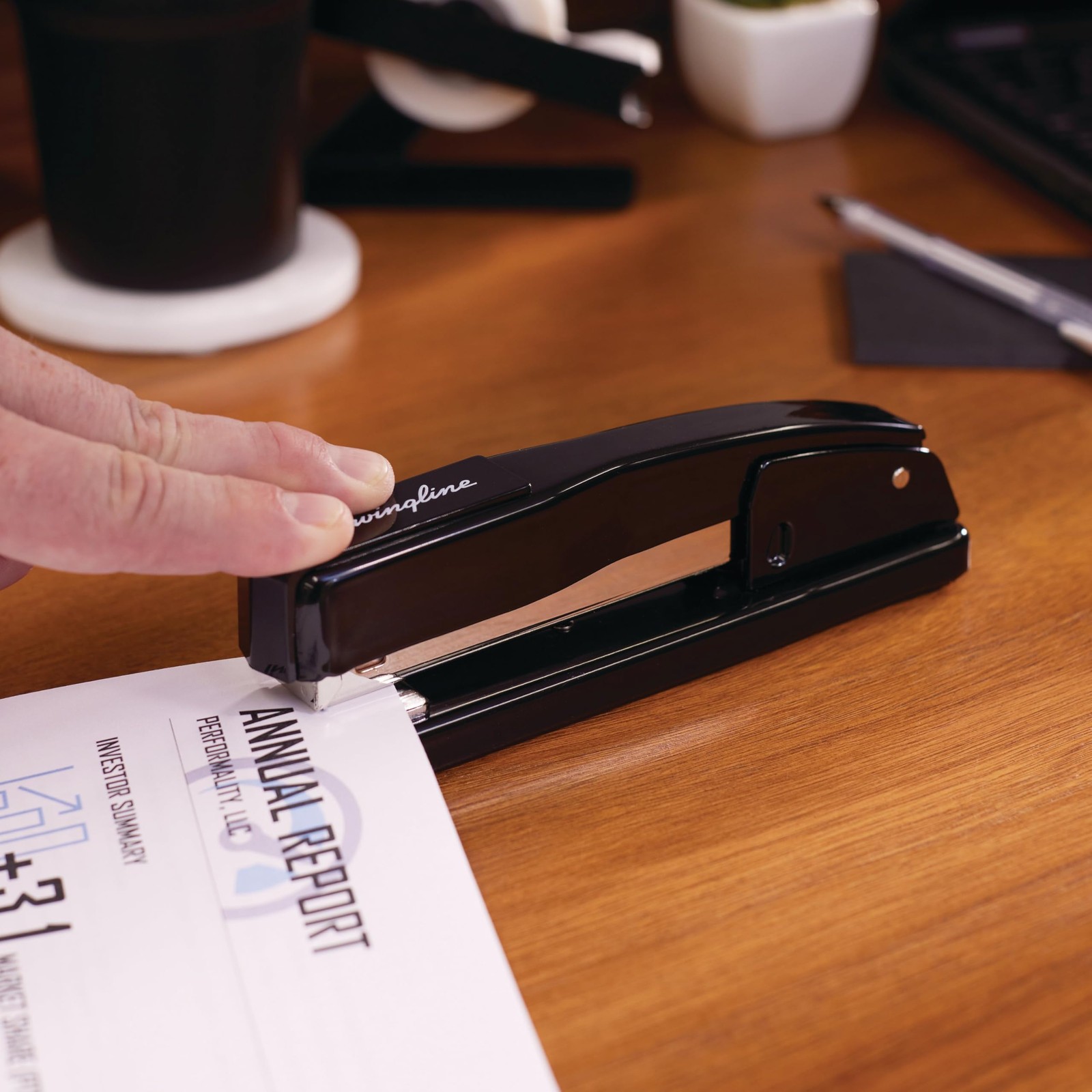 Commercial Stapler, 20 Capacity, Jam , Metal, 2 Pack, Black (44401AZ)