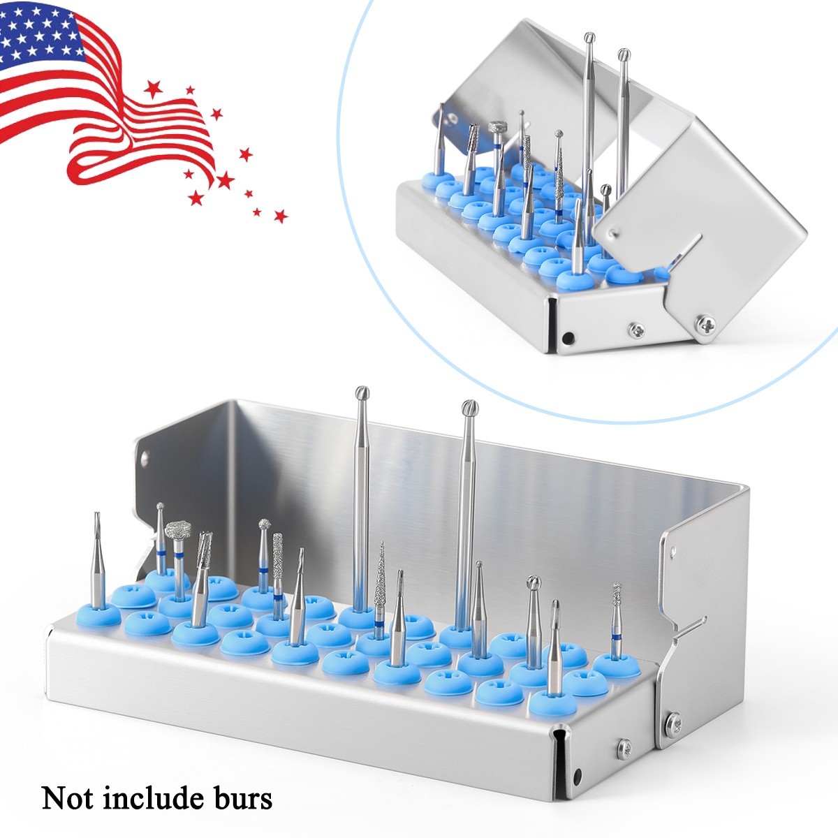 30Holes Dental Autoclave Bur Holder Block Disinfection Sterilizer for FG/CA Burs
