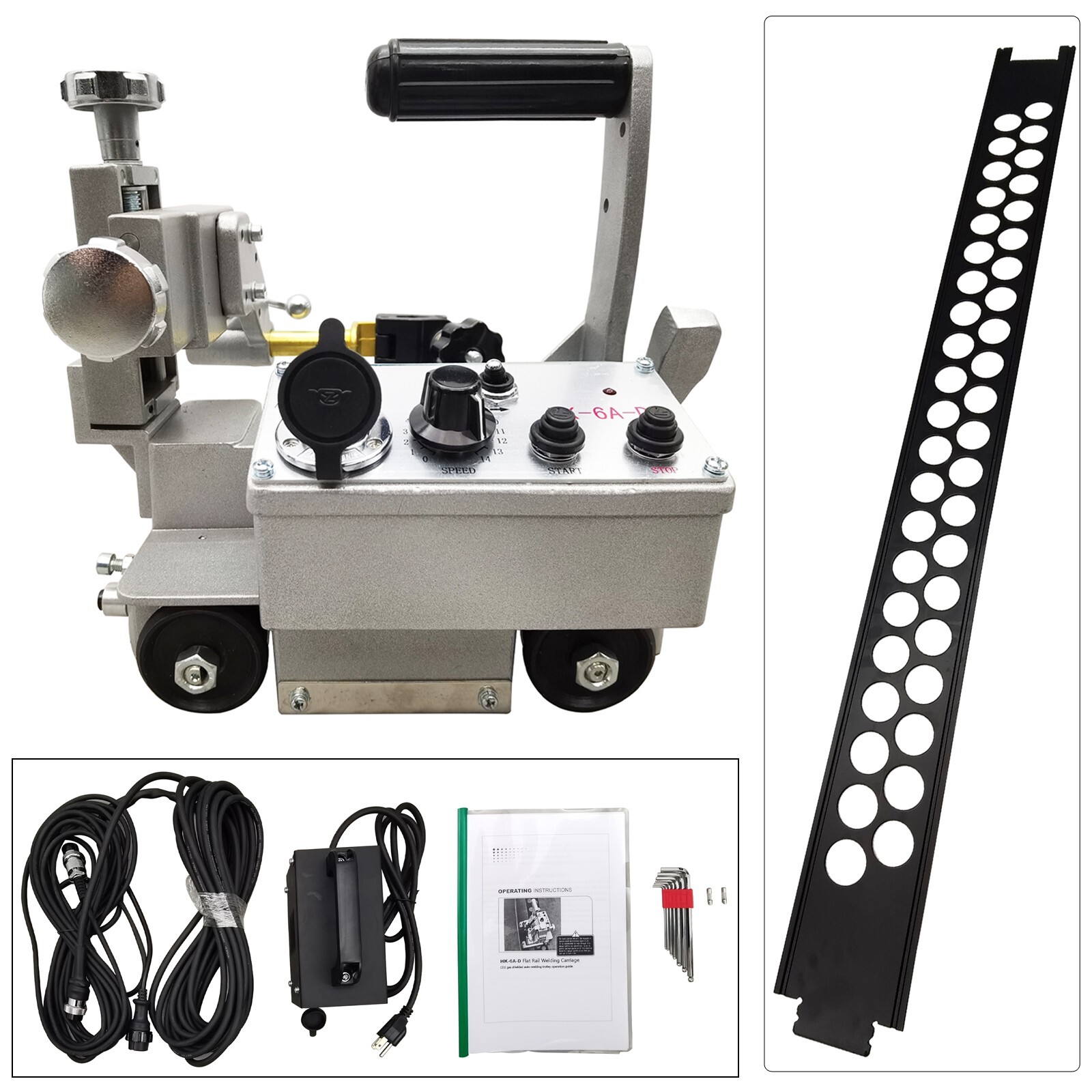 110V HK-6A-D Automatic Welding Trolley 150-800mm/min Flat Rail Welding Carriage