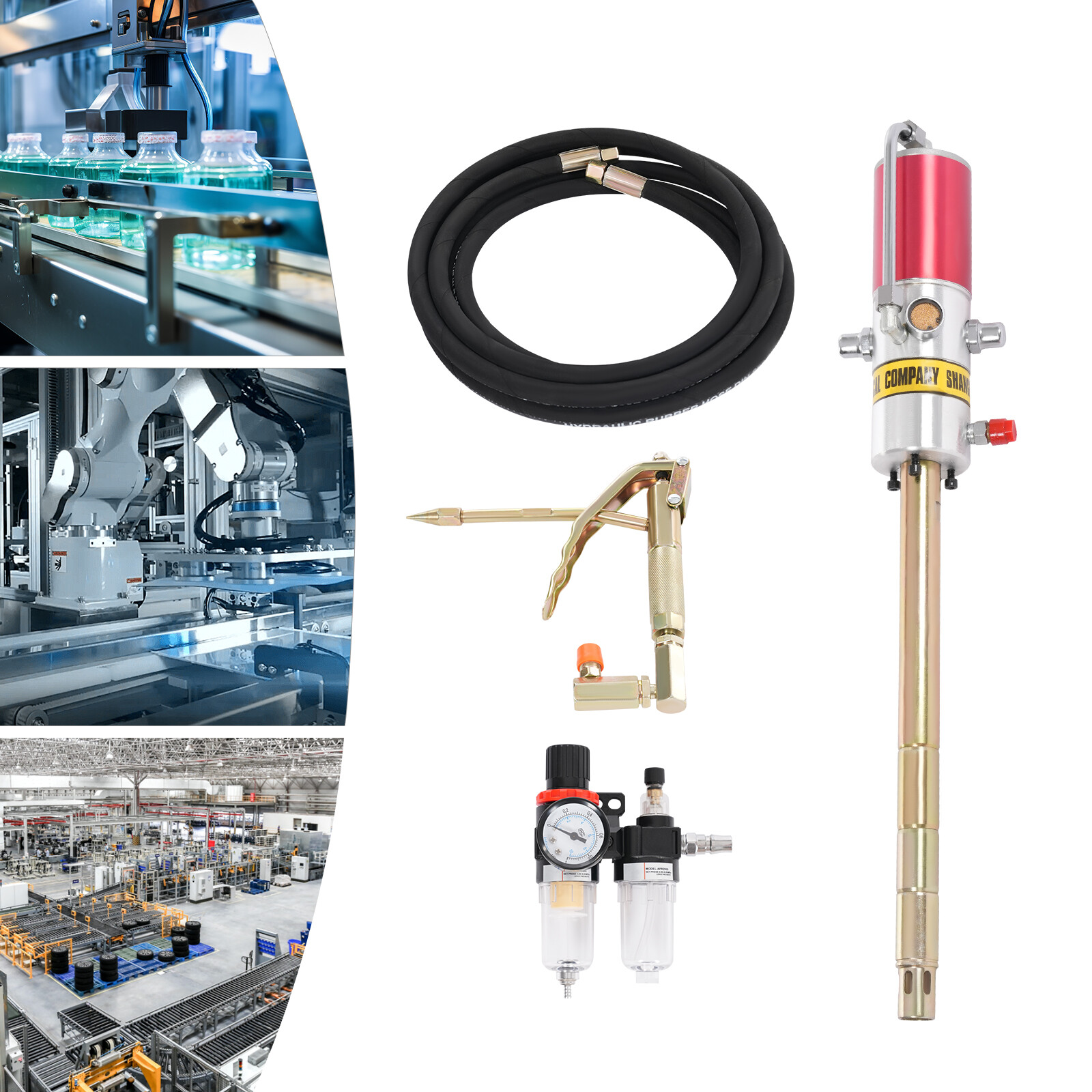 Air Operated Pneumatic Oil Transfer Pump Drum Pump Heavy Duty 35mm 30-40MPa 50:1