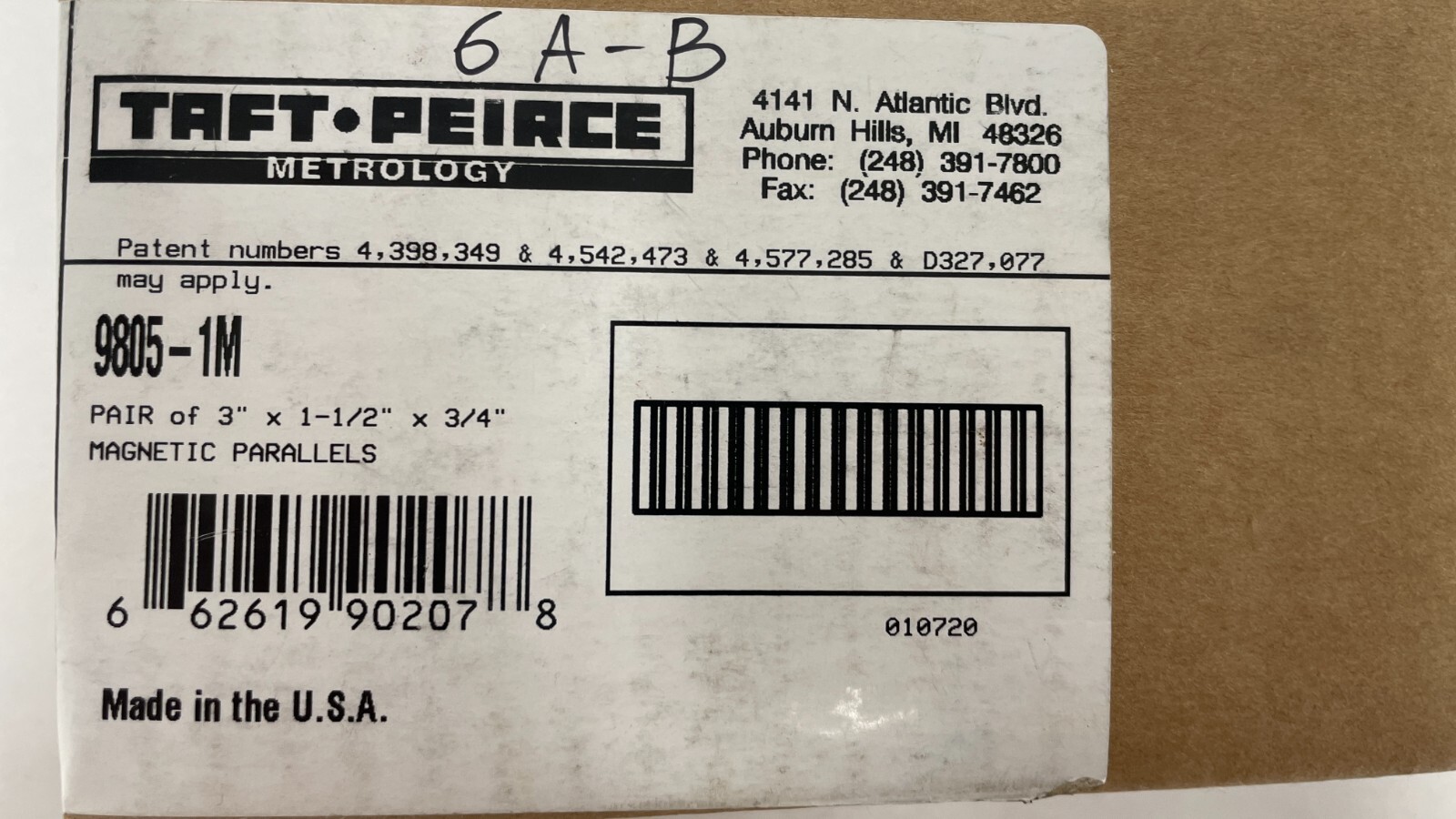TAFT-PEIRCE by SUBURBAN TOOL 9805-1M Magnetic Transfer Parallels – Pair