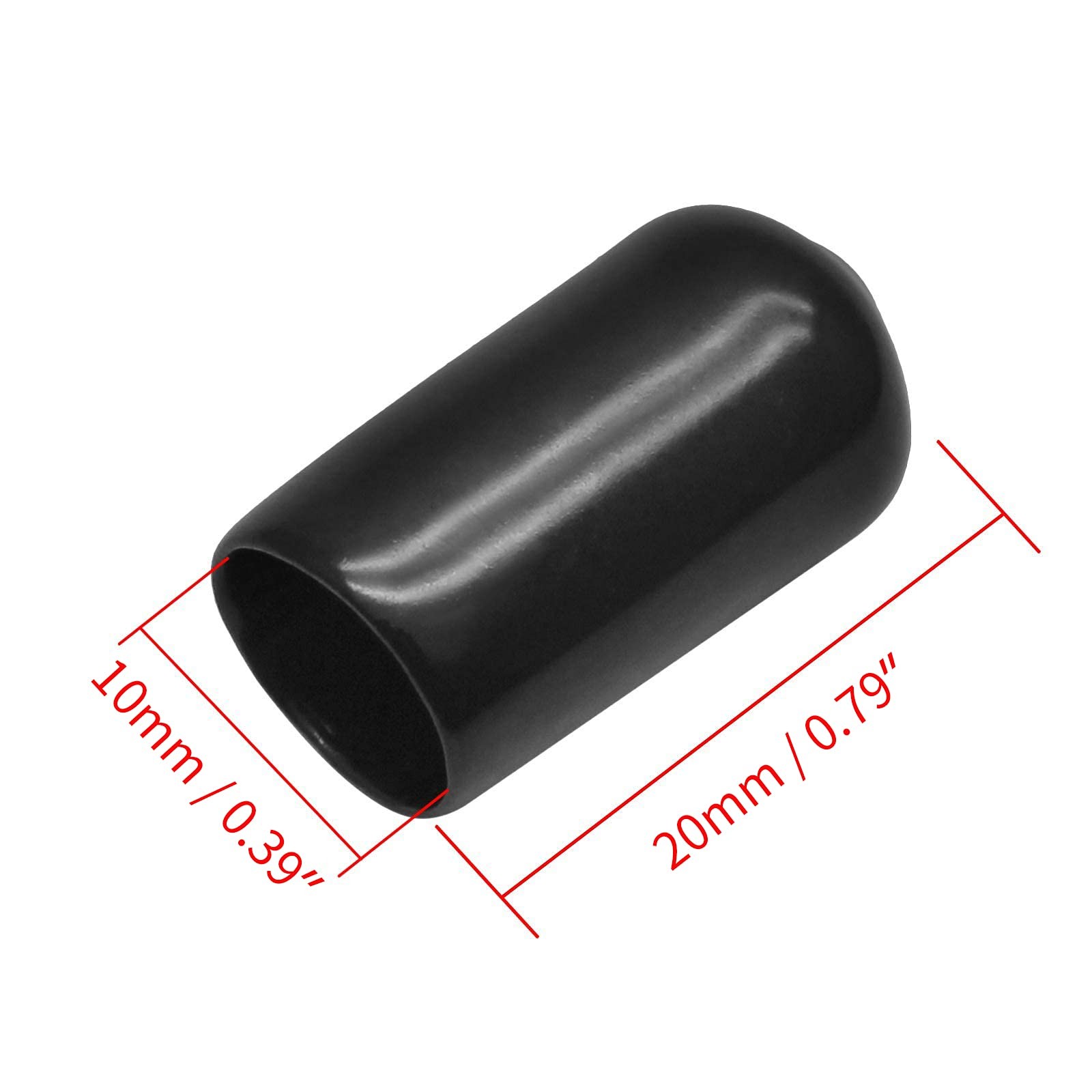 Bonsicoky 120Pcs Round Rubber End Caps 3/8″ (10mm) ID Vinyl 10mm, 120 Pcs