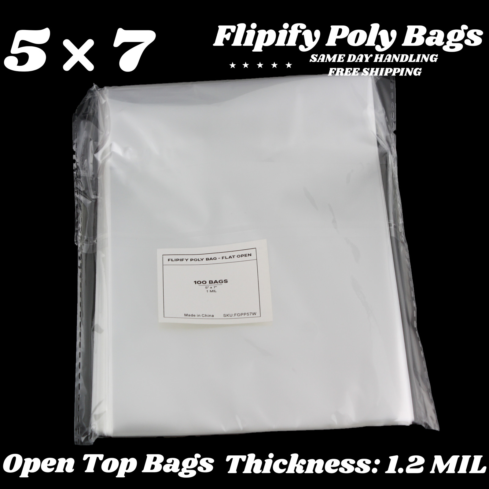 5×7 Clear PolyBags Flat Open Top Plastic Cellophane Treat Bakery Cookies Candies