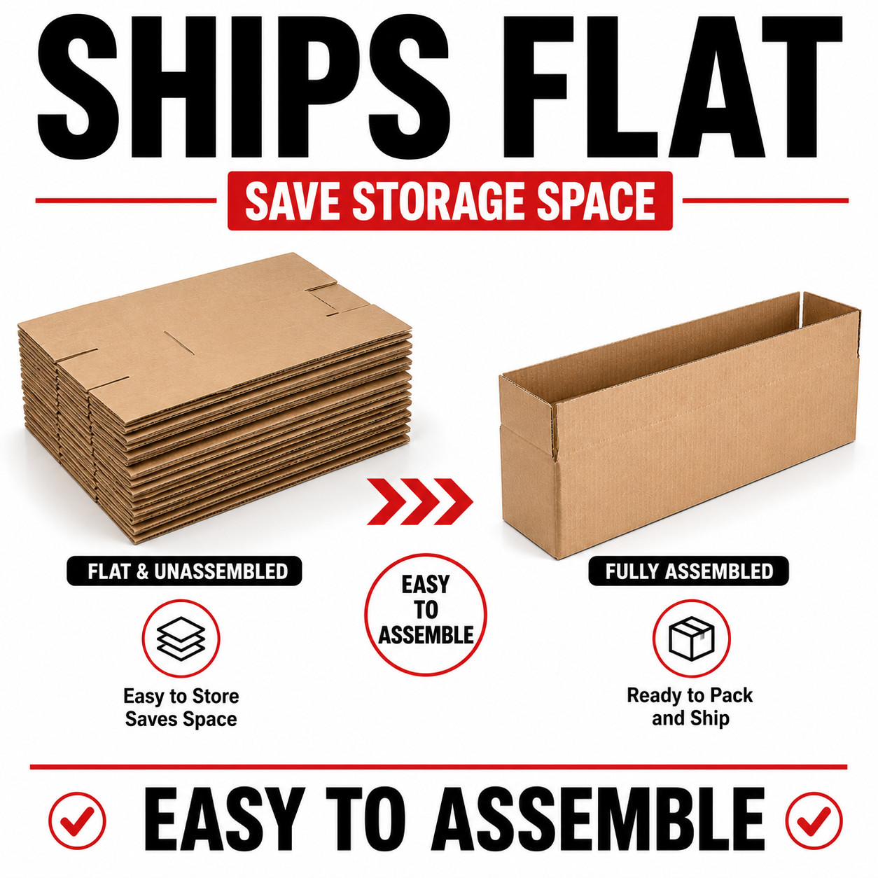 100 22x6x6 Cardboard Paper Boxes Mailing Packing Shipping Box Corrugated Carton