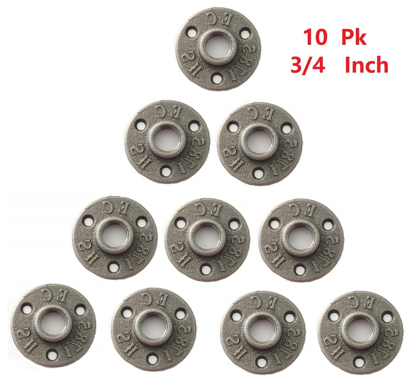 10Pk 3/4 Inch Floor Flange Pipe Malleable Cast Iron For Threaded Wall BSP Hole