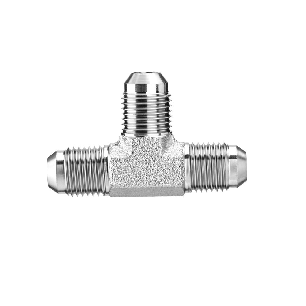 5PCS JIC Male 37° Flare Union Tee Hydraulic Fittings 3/8″ JIC Male x Male x Male