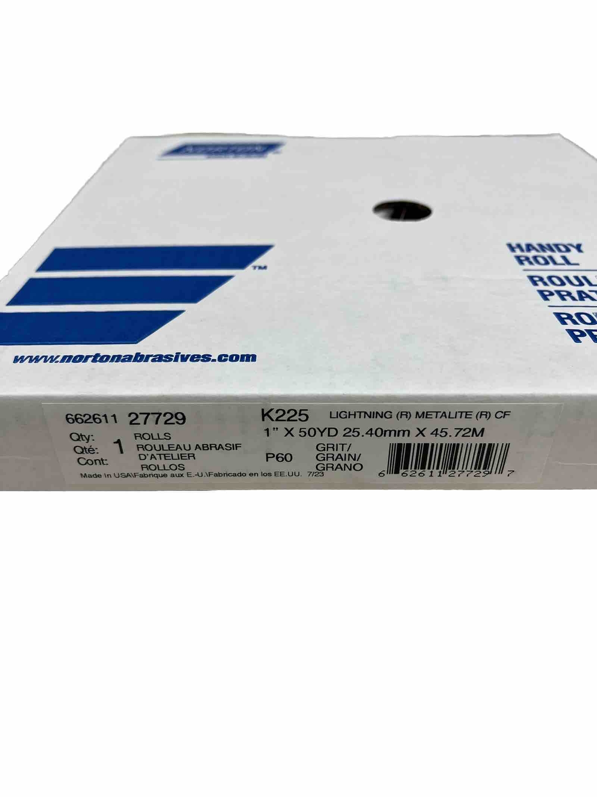 Norton K225 Abrasive Roll, 1″ X 50YD, 60-Grit, Brown