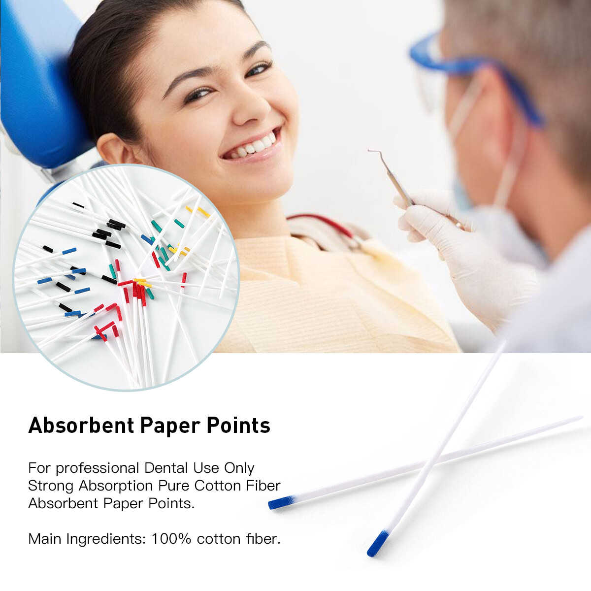 AZDENT Dental Endodontic Root Canal Absorbent Paper Points 0.02 Taper 15#-40#