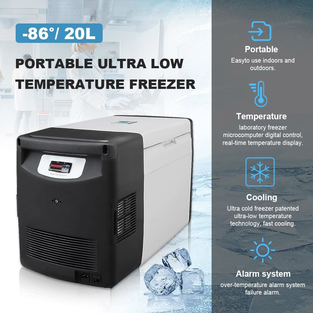 20L-80L Lab Cryogenic Freezer -86℃(-122.8℉) Ultra Low Temperature Freezer 110V