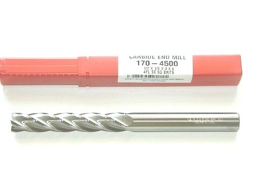 1/2″ Solid Carbide 4 Flute Extra Long END MILL 3″ OAL 6″ Made In USA 170-4500