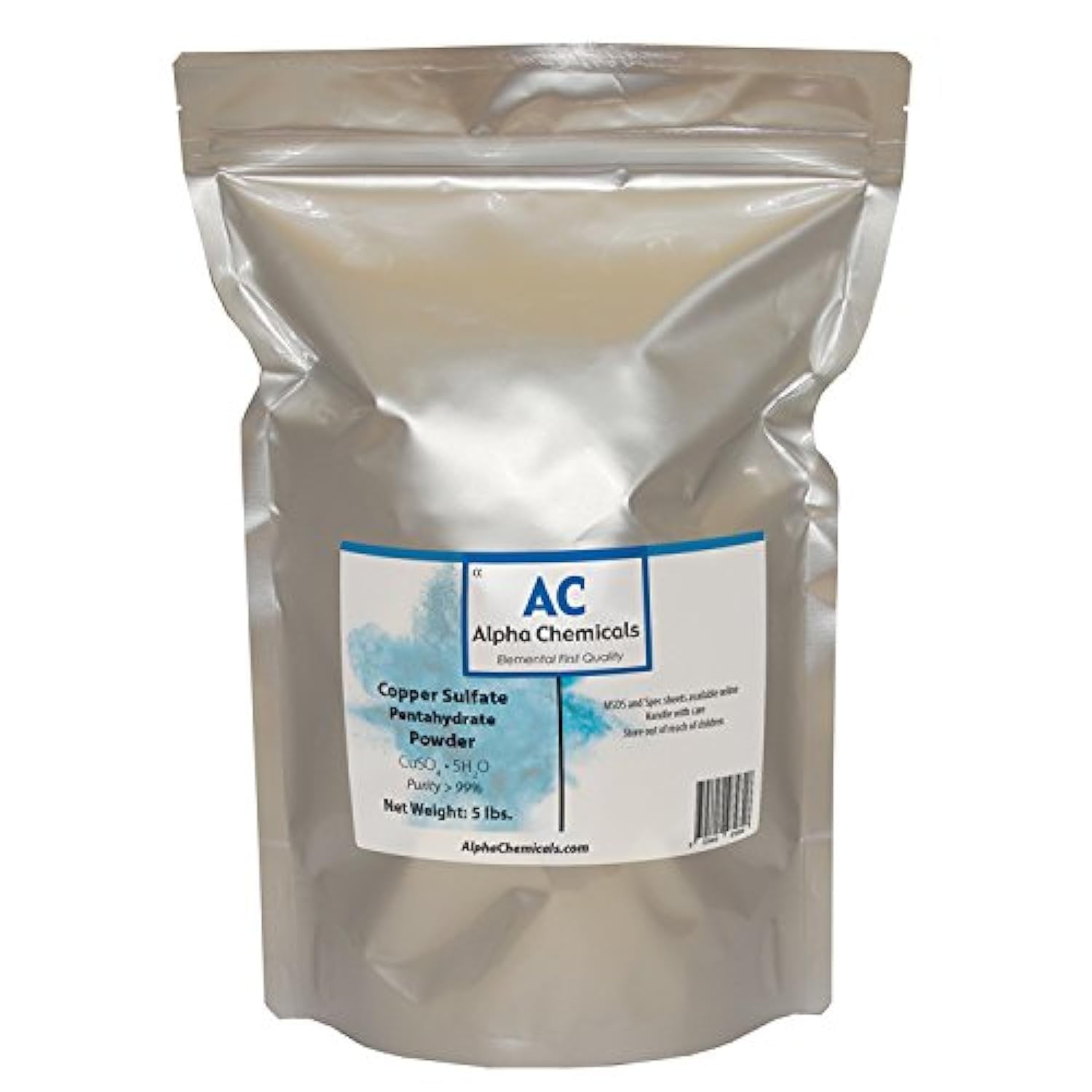 Copper Sulfate Pentahydrate – 25.2% Cu – 5 Pounds – Easy to Dissolve – Powder