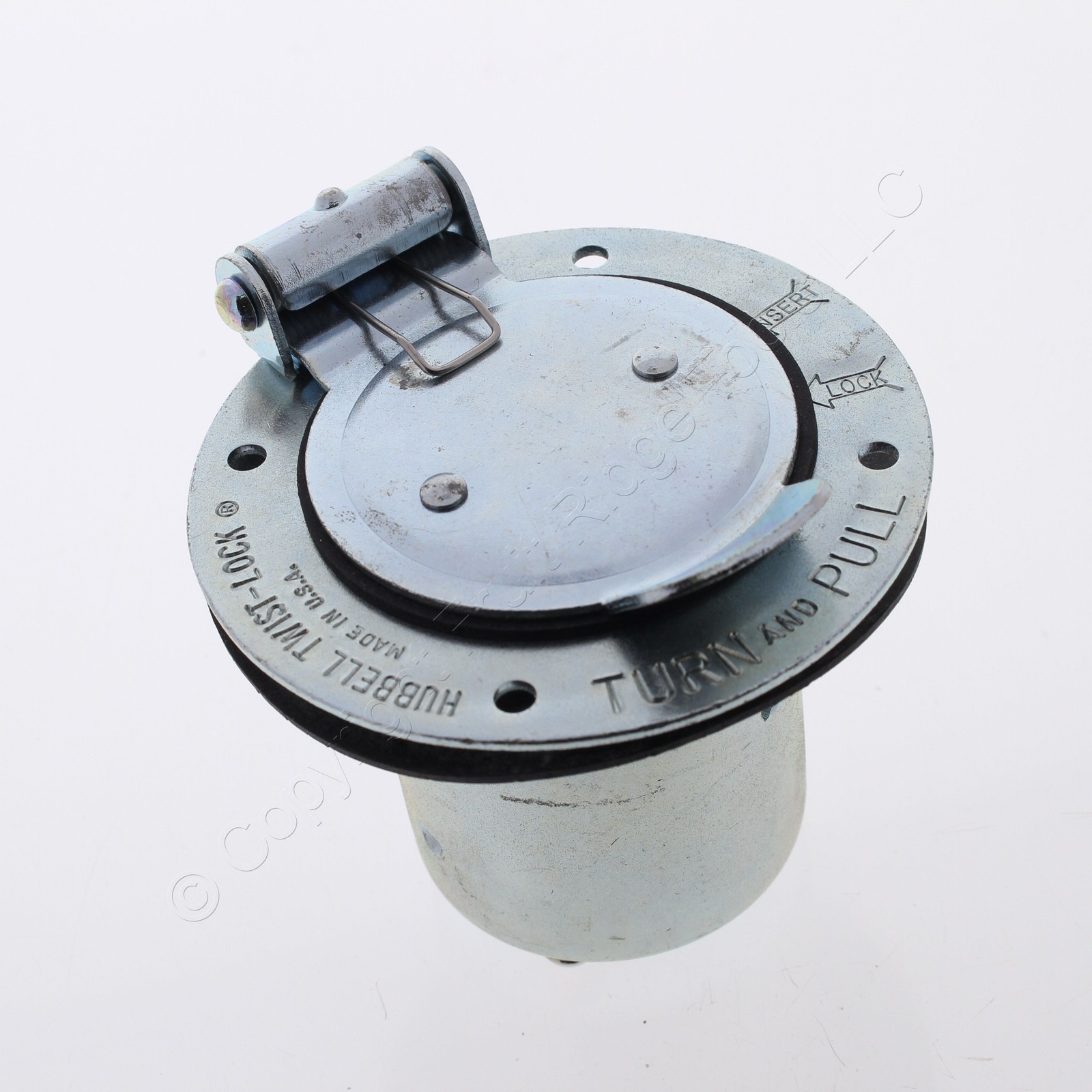 Bryant California Style Locking Armored Flanged Inlet Non-Nema 50A 250V 3 Phase
