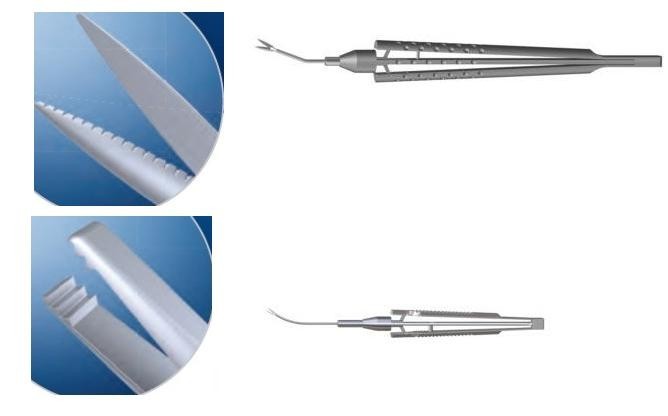 OSHER SNYDER IOL CUTTING SCISSOR 18 GAUGE & FORCEPS 22 GAUGE SET, 4 piece