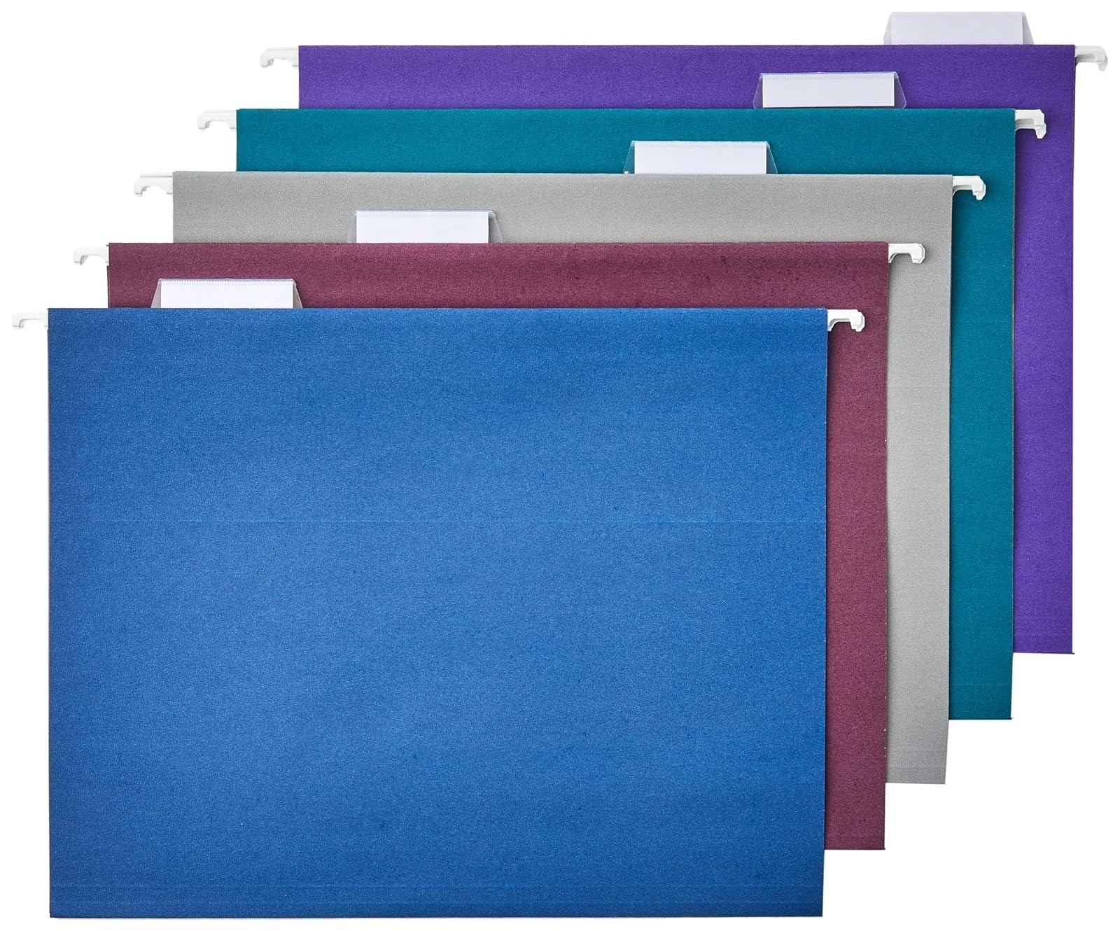 Amazon Basics Hanging File Folders Letter Size Aqua 25-Pack