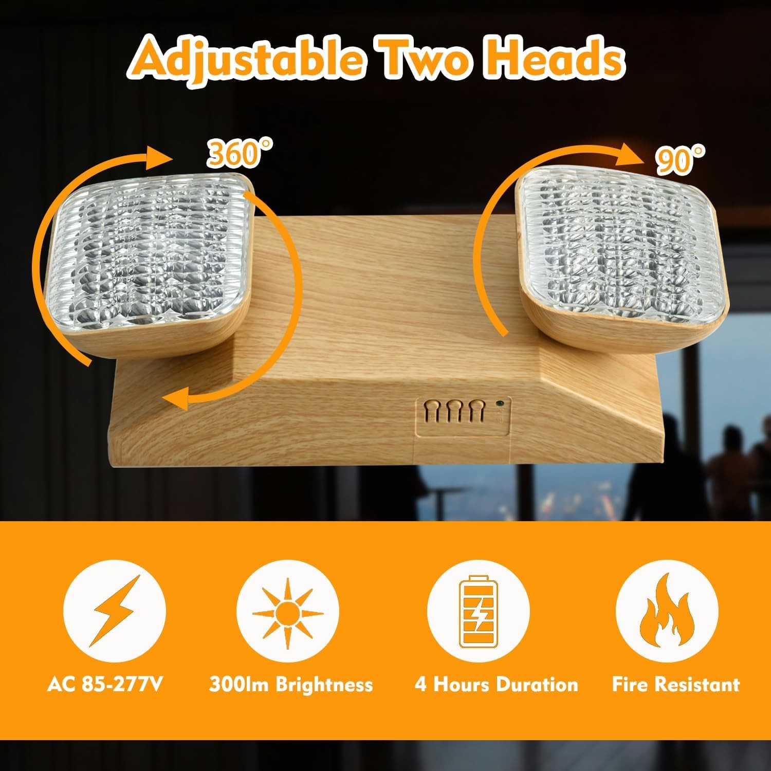 Plug in Emergency Lights for Business Home Power Failure 4Hours 300lm LED Rechar