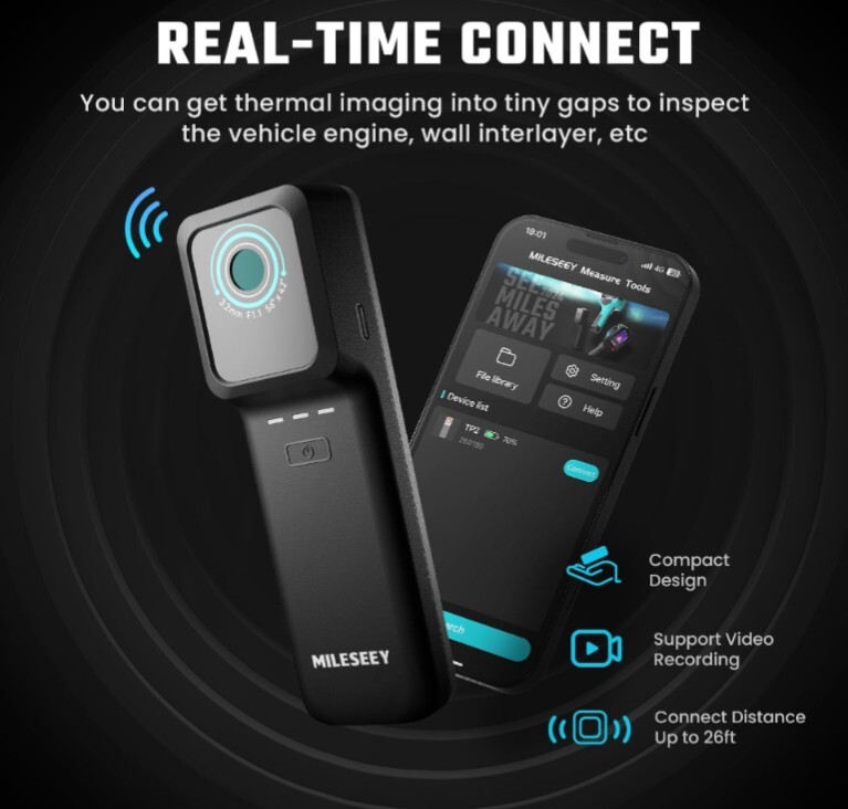 MILESEEY TP2 256×192 25Hz IR High Resolution Thermal Smartphone Camera – New
