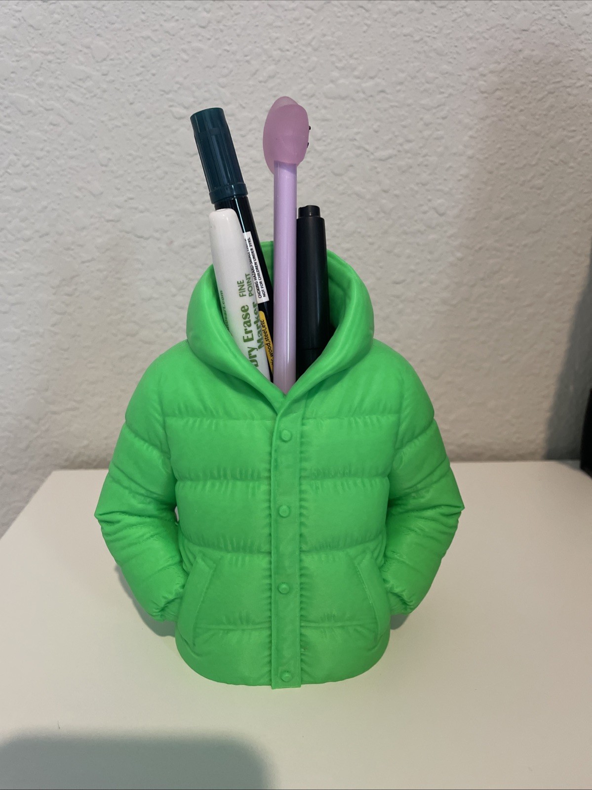 Pen stand, comb, pencil stand, brush stand, green, jacket
