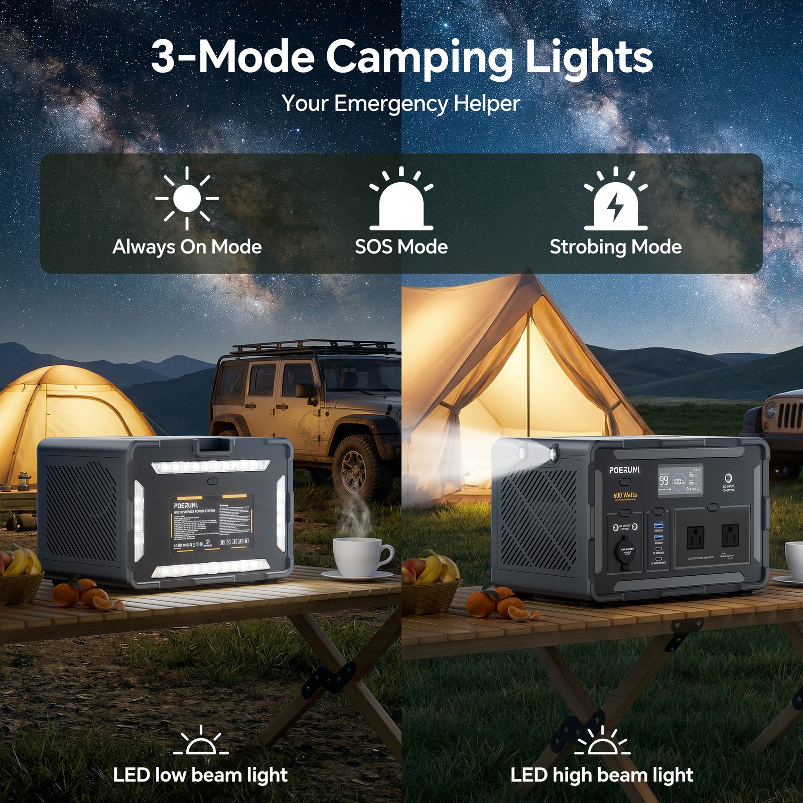 600W 519Wh Power Station Portable Generator for RV Camping Backup Battery Solar