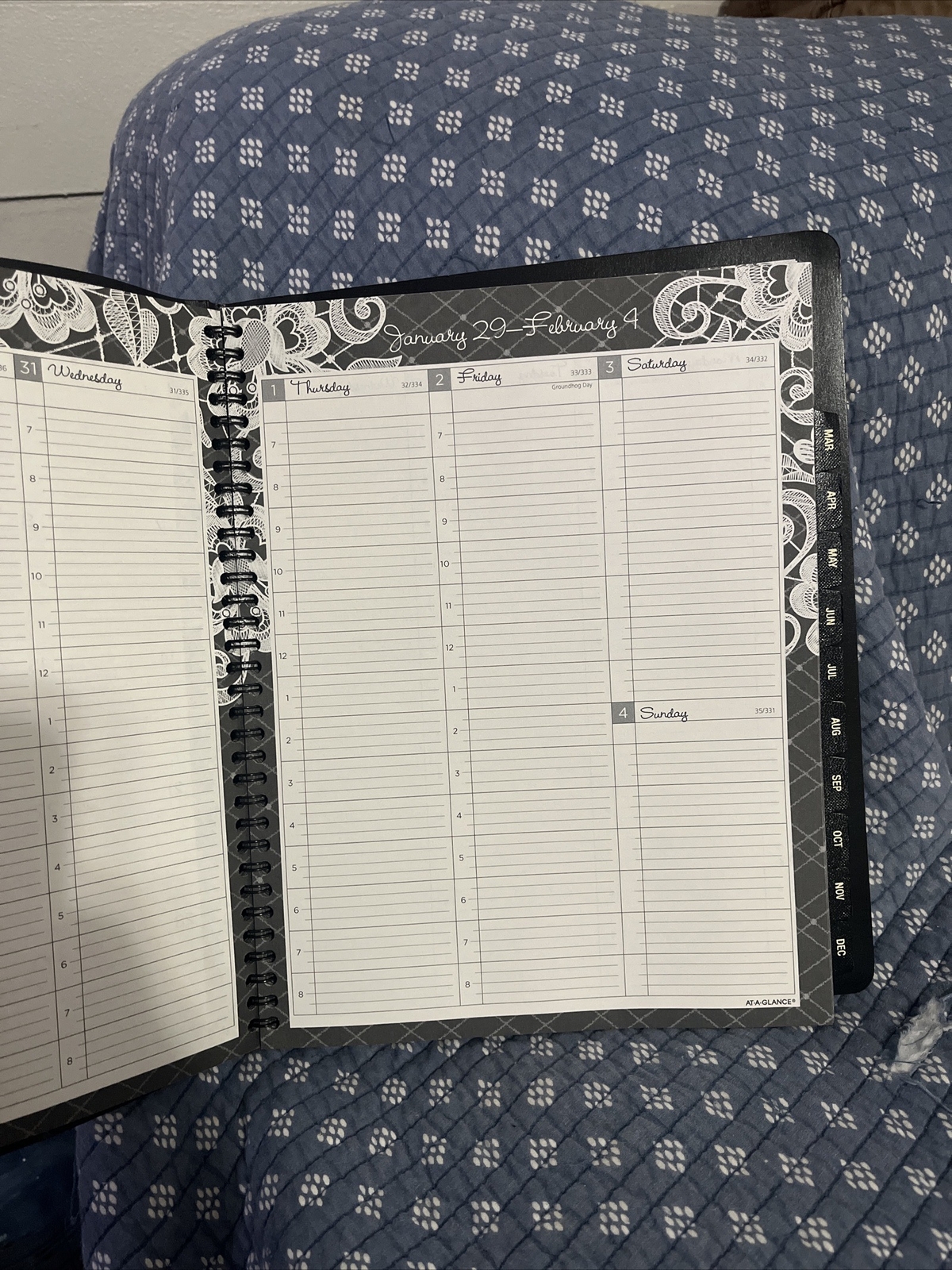 2023-2024 AT-A-GLANCE 11 x 8.5 Lacey Weekly Block Format Pro Appt Book
