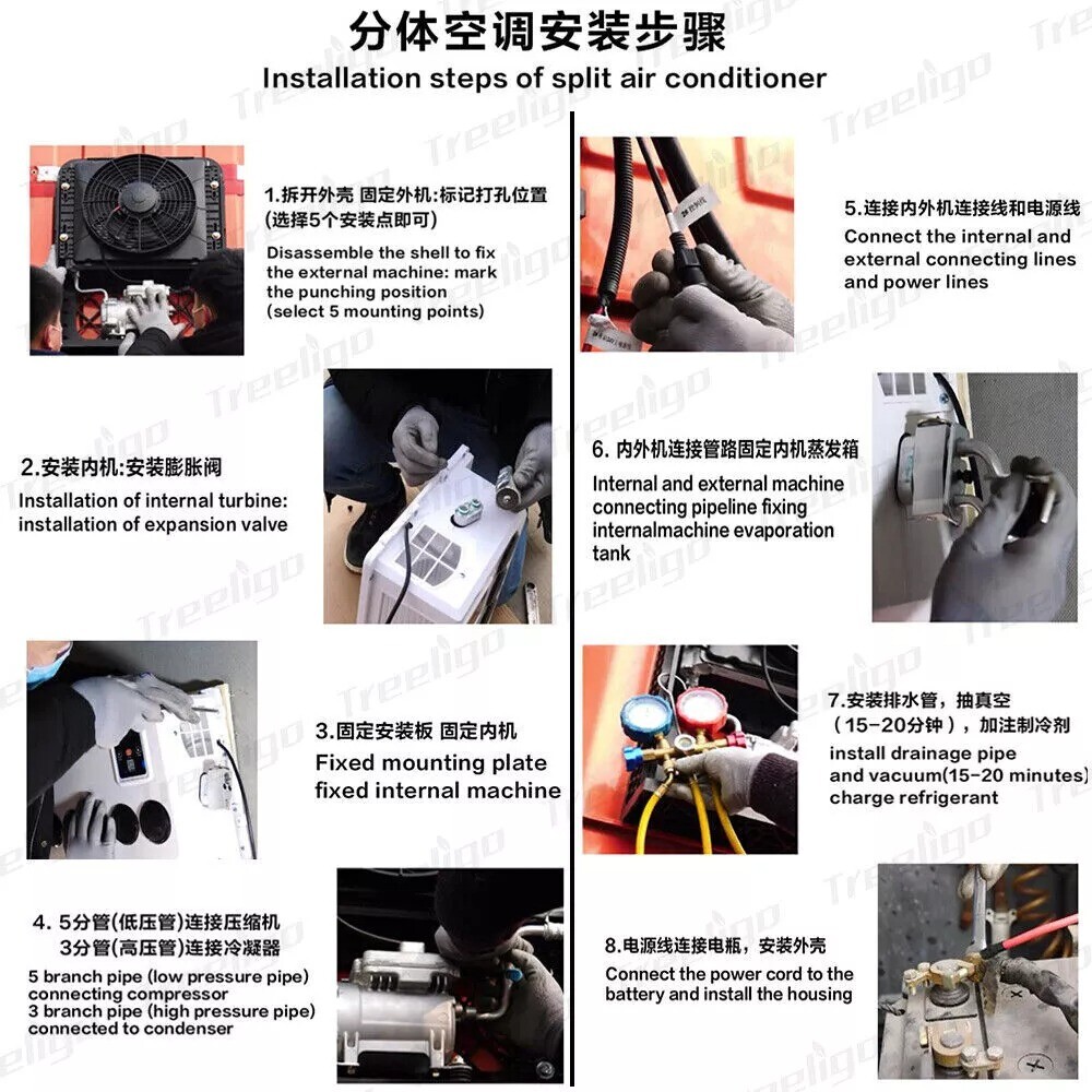 12V Truck Air Conditioner 12000 BTU Car Cab RV AC Unit Fit Bus Caravan Cooling