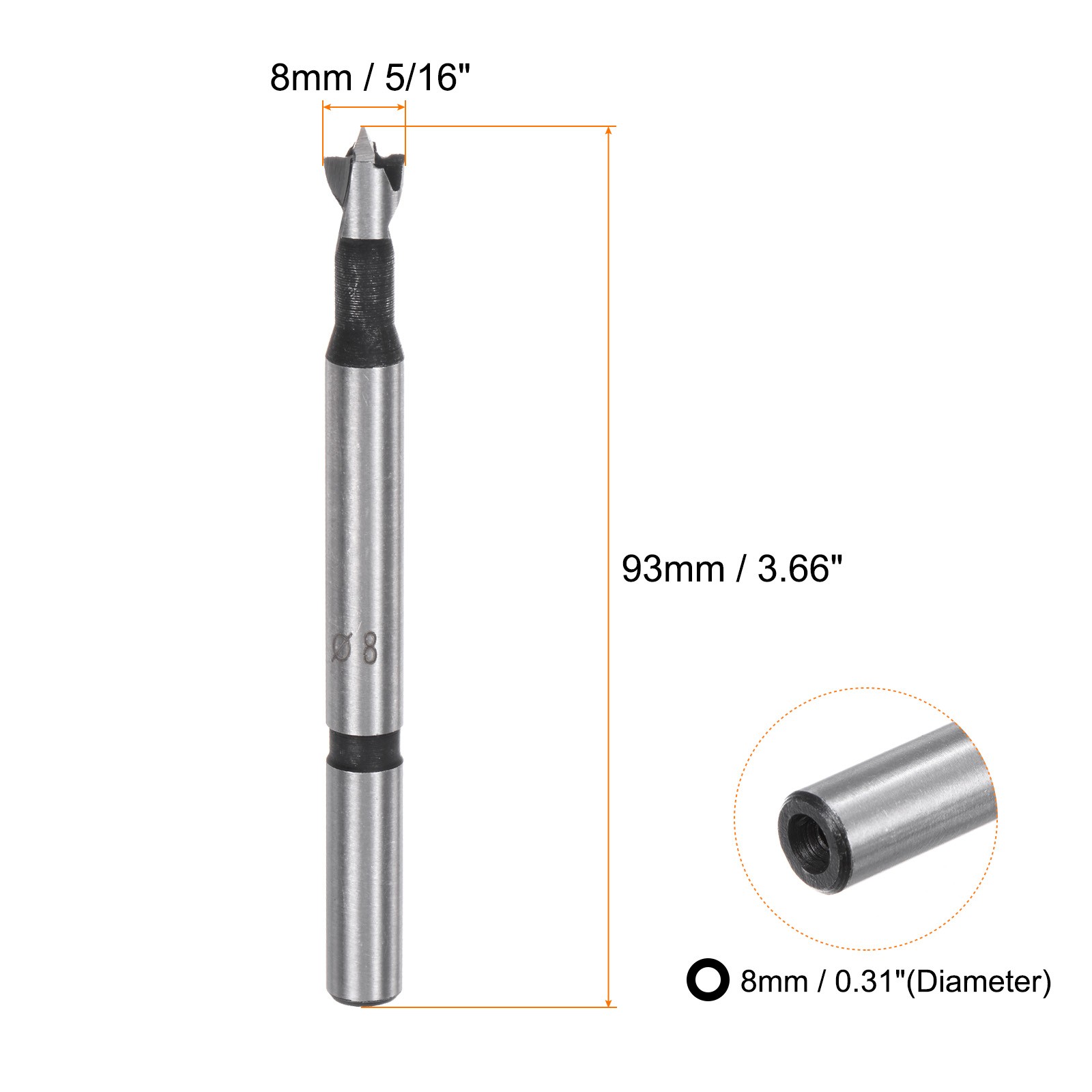 2pack Forstner Drill Bit 5/16″(8mm) Dia Woodworking Drilling Hole Saw Tool