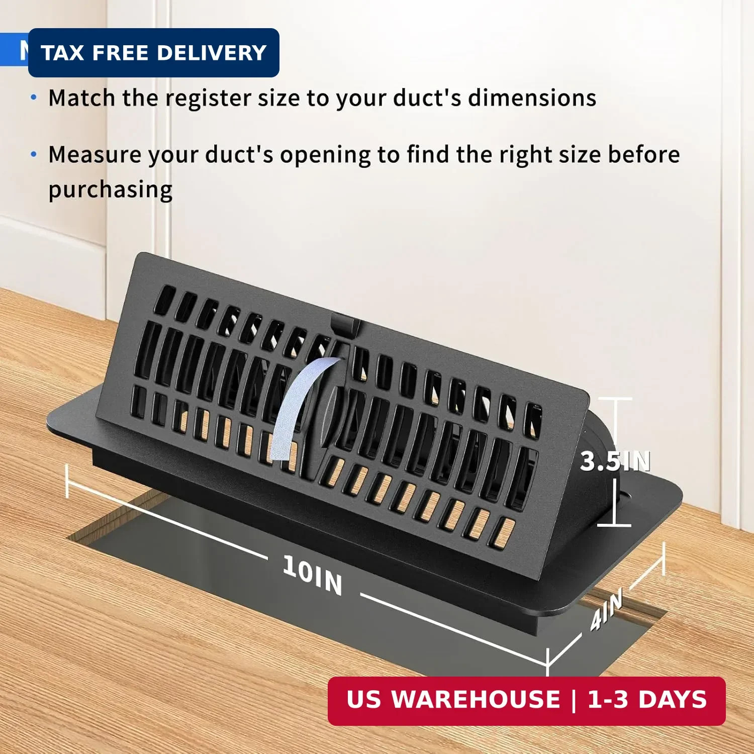 2 Pack Vent Deflectors & Floor Vent Covers for Home Floor 4 x 10 inch, Upgraded