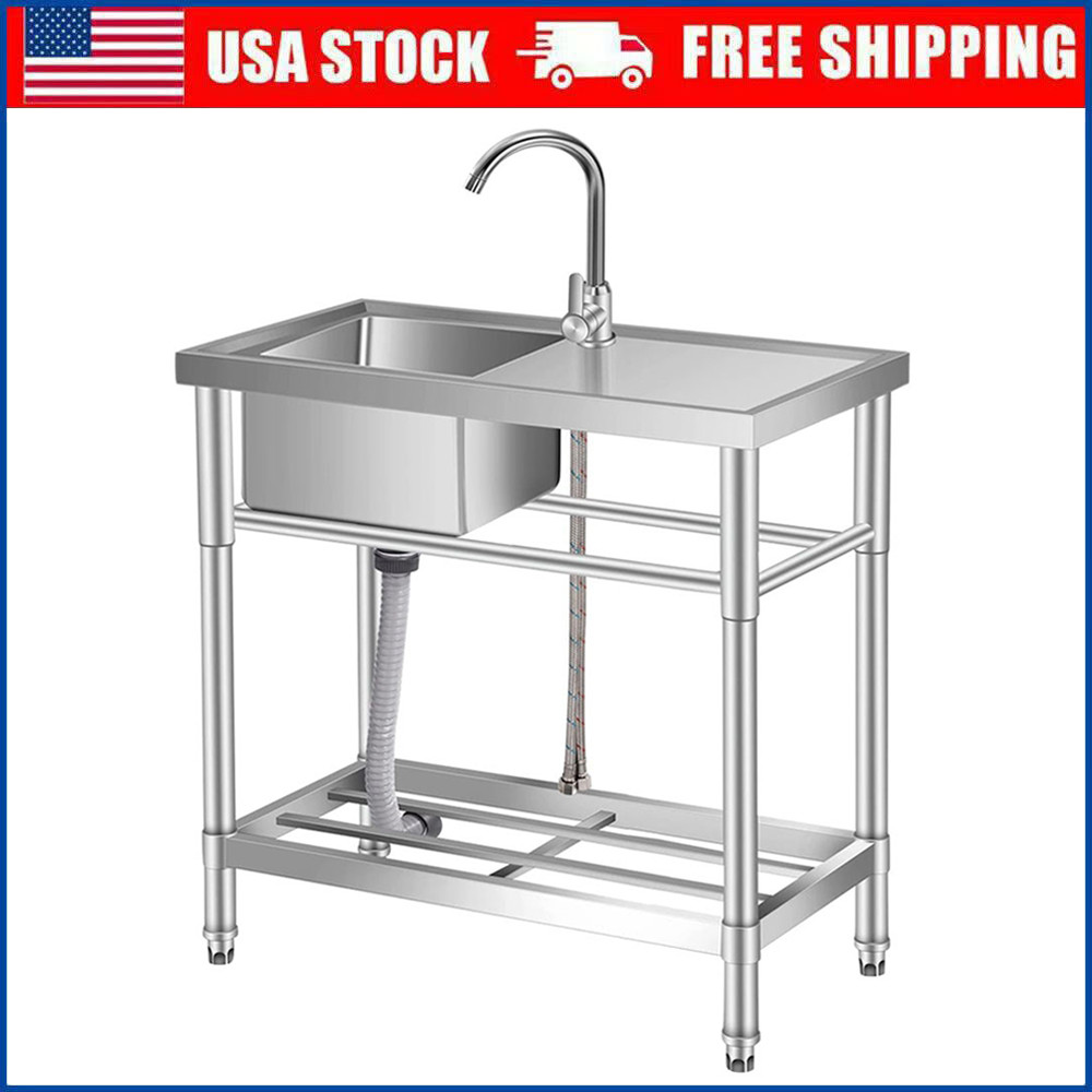 30″x16″x30″ Kitchen Sink Stainless Steel Commercial 1 Compartment Utility Sink