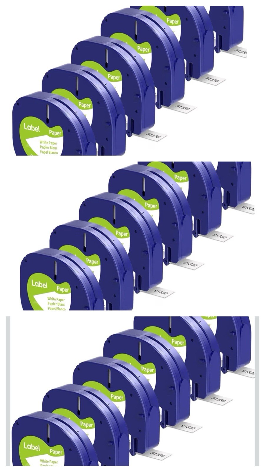 18PK Dymo Letratag Refill 91331 91330 White Plastic Label Tape 12mm LT-100H 1/2″