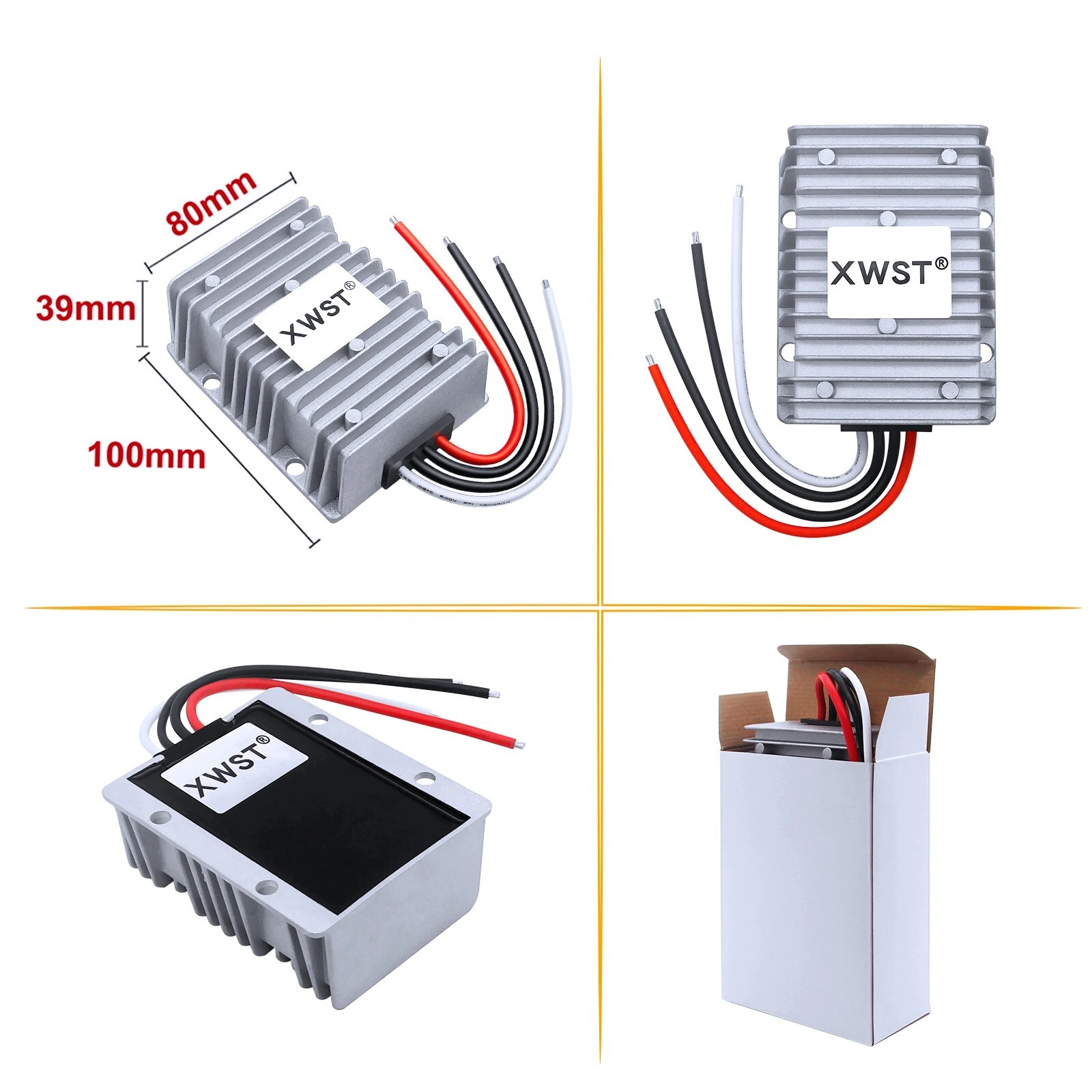 DC DC Battery Charger Waterproof Converter Single Output 9-35V 12.6-14.5V 5-22A
