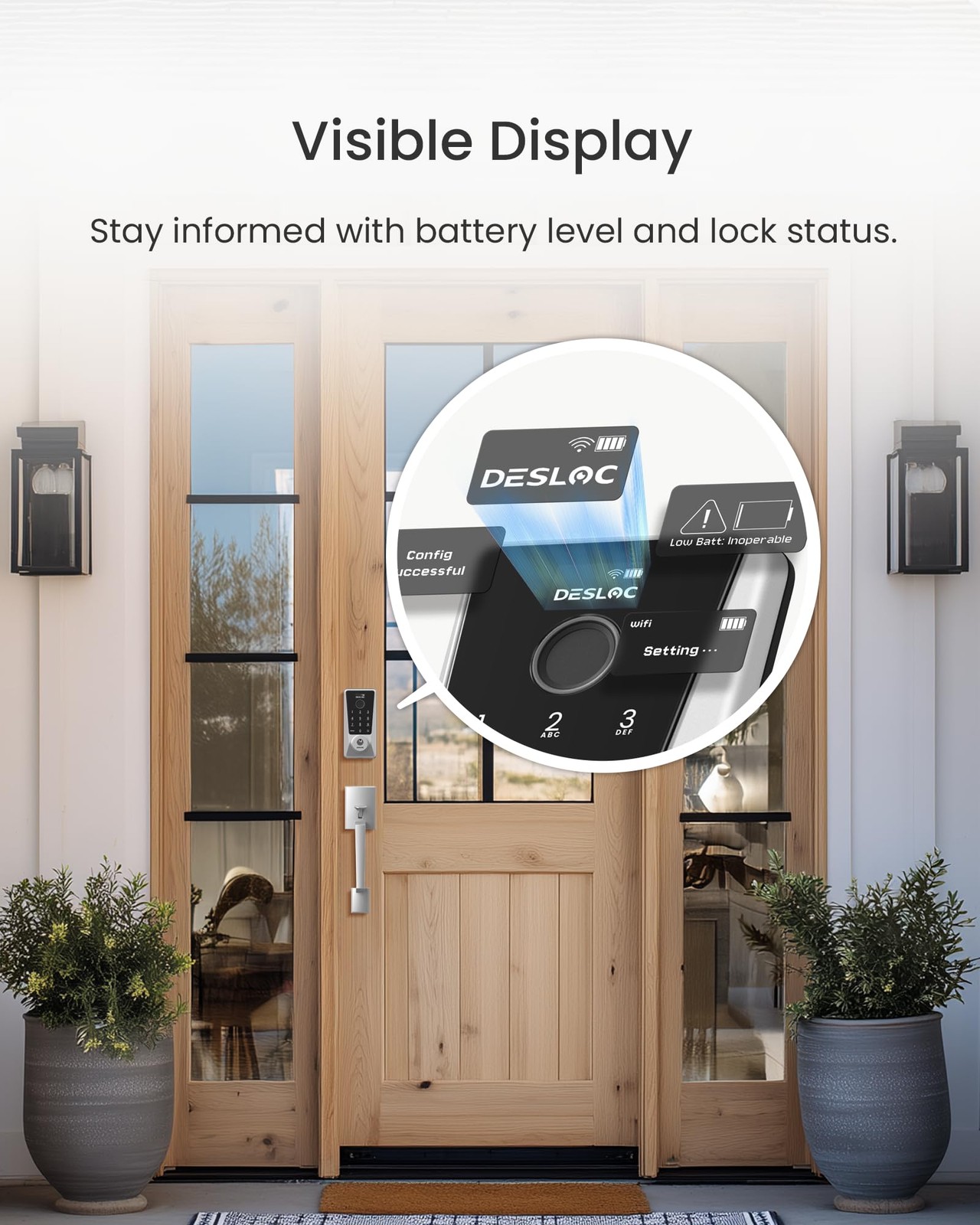 DESLOC WiFi Smart Lock D110 Plus, Fingerprint Keyless Entry, Built-in Wi-Fi, No