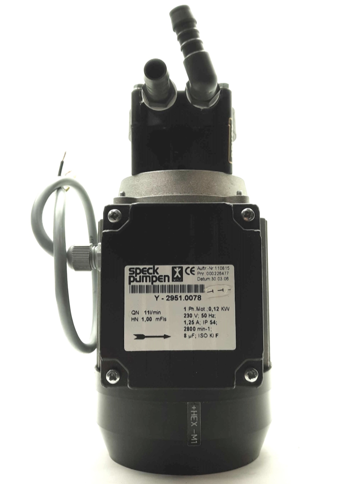 Speck Pumpen Y-2951.0078 Water Pump 11l/min 1-Phase 230VAC for Rofin Starweld 40